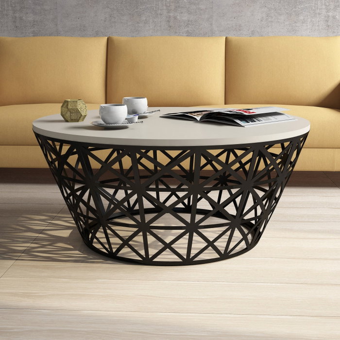 Hanah Home Stil Metal Ferforje - Crema y Negro
